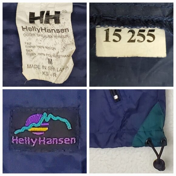 HELLY HANSEN Mens Size M Blue Vintage Hooded Rain Jacket Coat Windbreaker Poncho - Picture 8 of 9